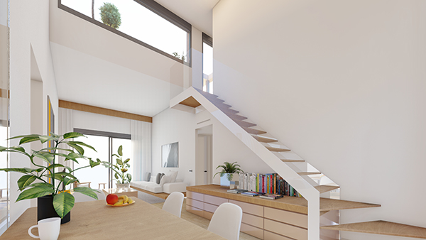 Edificio SMART MIRALBUENO en Zaragoza. Vivenda planta 3 con terraza